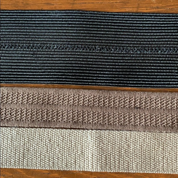 3 Fabric Belts Black/Taupe/Beige - Picture 6 of 7
